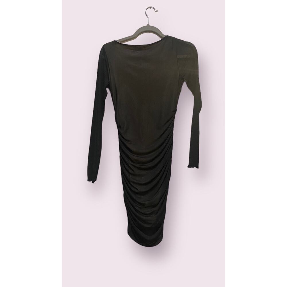 Bp Black Long Sleeve Mesh Mini Dress size XSMALL - 23 - Picture 3 of 11